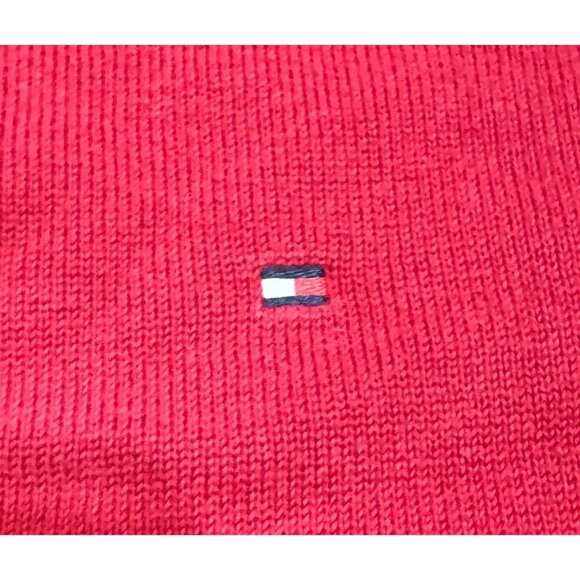 VTG TOMMY HILFIGER Y2K SWEATER SIZE XL RED BASIC CREW NECK COTTON MENS - Picture 2 of 4